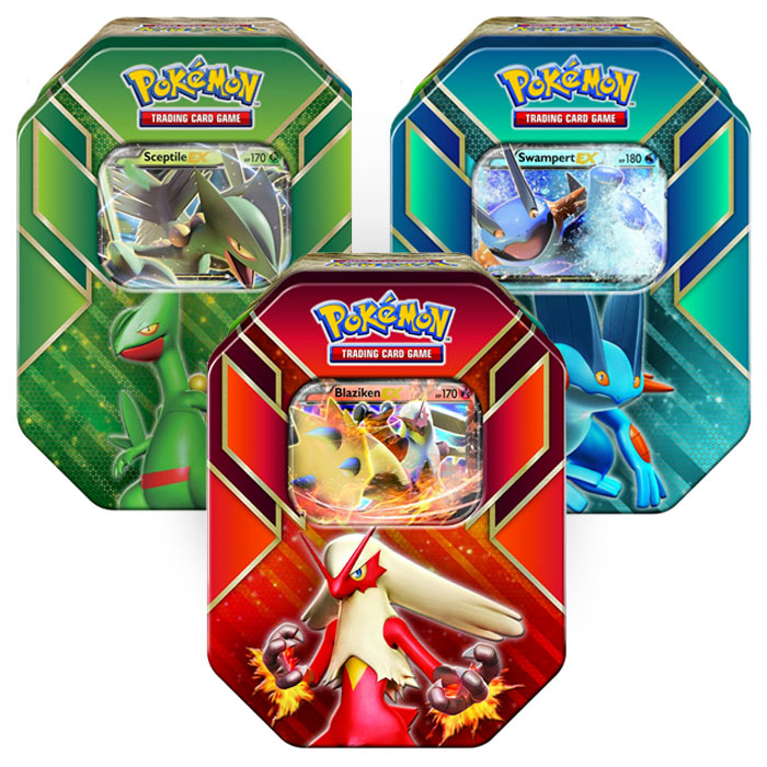 Pokemon - 2015 Summer Tins Set - Sceptile-EX - Blaziken-EX - Swampert-EX