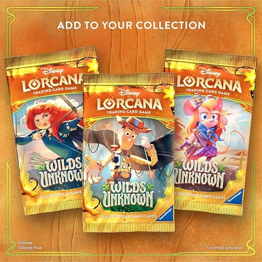 Ravensburger Disney Lorcana TCG: Wilds Unknown Booster Pack Display - 24 Packs with 12 Trading Cards Each - Ideal for Collectors & Disney Fans - Ideal for Ages 8+