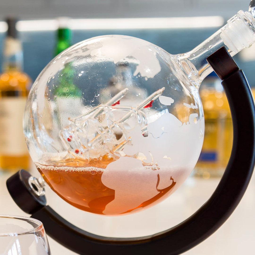 Globe Decanter with Glasses Set by Connoisseur Creations