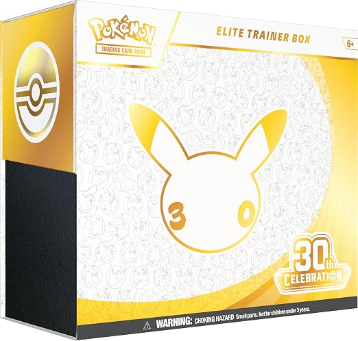 Pokémon TCG: 30th Celebration Elite Trainer Box (1 Full-Art Promo Card, 9 Booster Packs & Premium Accessories)
