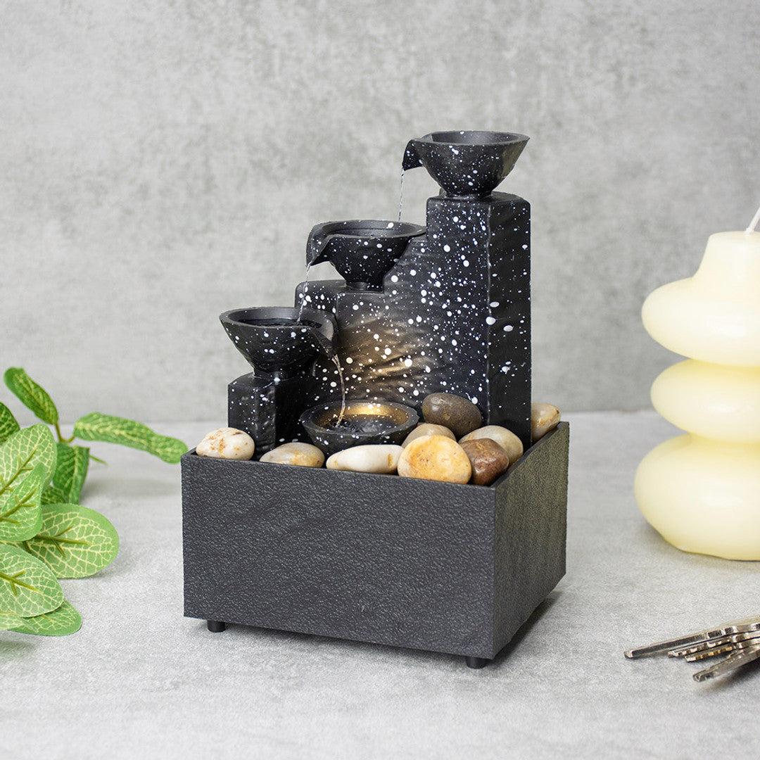 Tabletop Cascading Fountain with LED Illumination