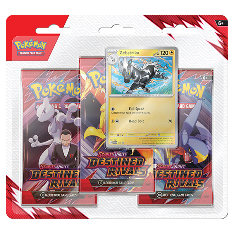 Pokemon - Scarlet & Violet - Destined Rivals - 3 Pack Blister - Zebstrika