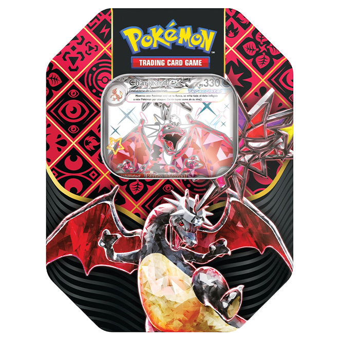 Pokemon - Scarlet & Violet - Paldean Fates - Shiny Charizard, Iron Treads & Great Tusk ex Tins