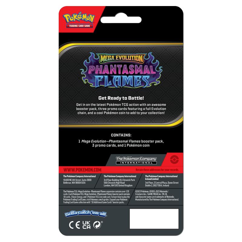 Pokemon - Mega Evolution - Phantasmal Flames - Premium Checklane Blister - Back