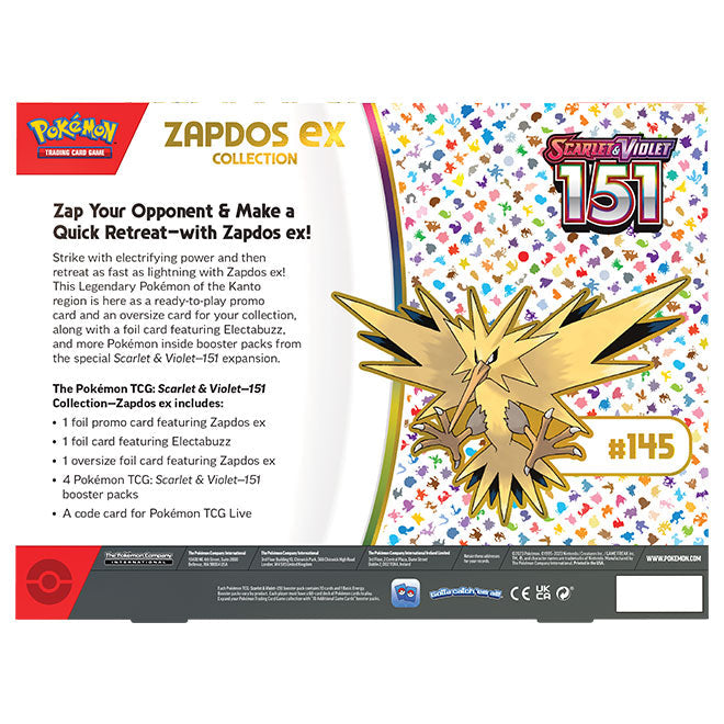 Pokemon - Scarlet & Violet - 151 - Zapdos ex Collection