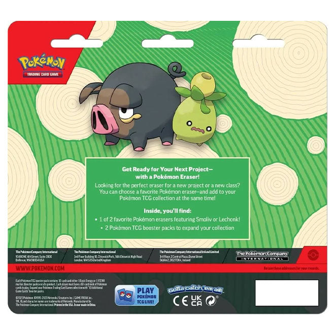 Pokemon - Back to School Eraser & 2 Pack Blister - Smoliv