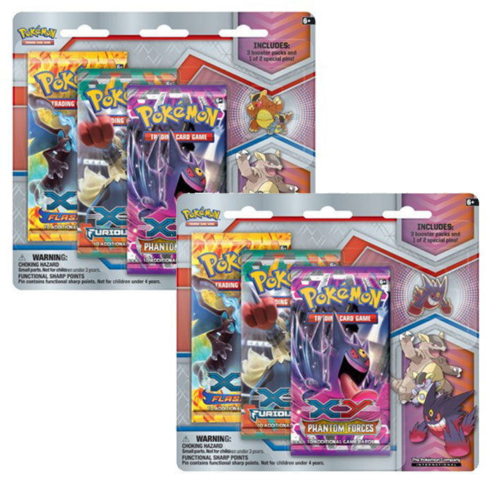 XY - Mega Evolution - 3 Pack Pin Blister Set - Mega Kangaskhan & Mega Gengar