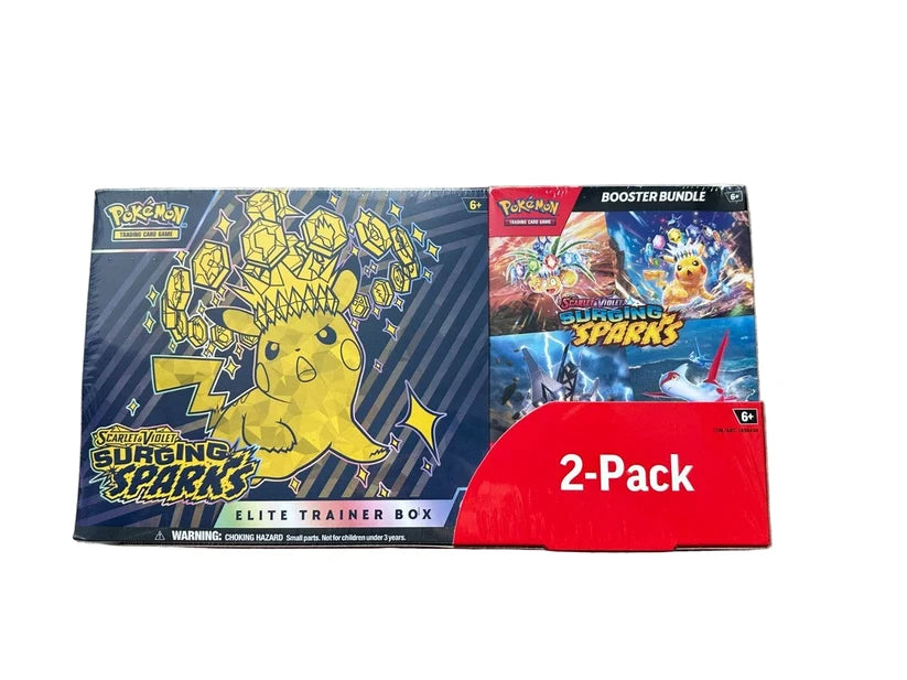 Pokemon TCG: Costco Surging Sparks 2-Pack Elite Trainer Box and Booster Bundle