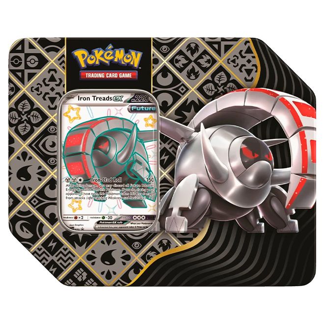 Pokemon - Scarlet & Violet - Paldean Fates - Shiny Tera Charizard, Iron Treads & Great Tusk - 7" ex Tins