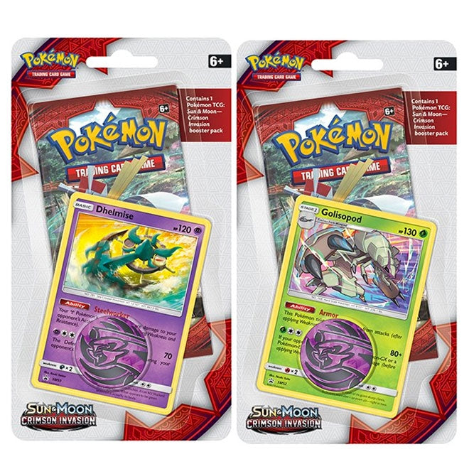 Pokemon - Sun & Moon - Crimson Invasion - Dhelmise & Golisopod Checklane Blister
