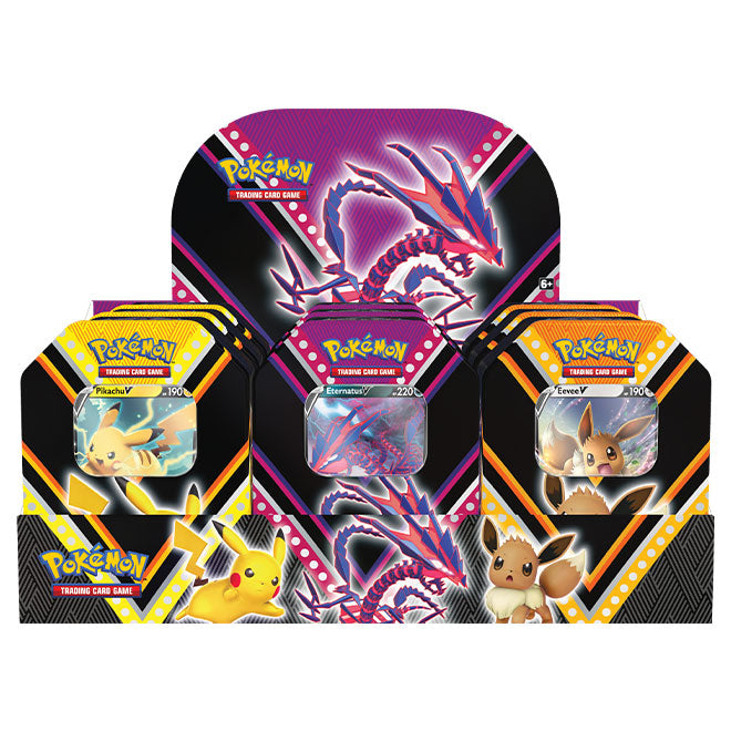 Pokemon - V Power Tin Set - Pikachu, Eevee & Eternatus