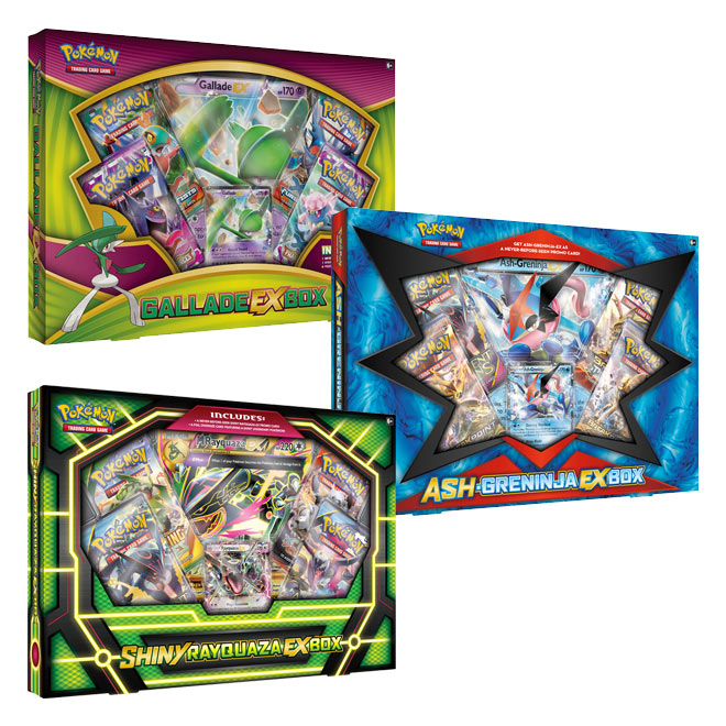 Pokemon - Shiny Rayquaza EX Box - Ash-Greninja EX Box & Gallade EX Box - x3 Set